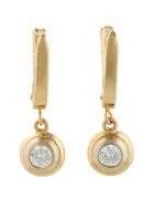 0.50ctw Round Diamond Bezel Set Drop Earrings in 14K