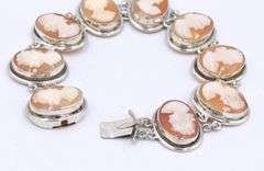 925 Sterling silver Cameo link bracelet