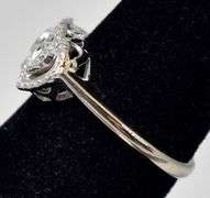 Loving 10K White Gold Diamond Heart Ring