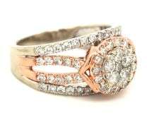 10kt White gold diamond cluster wedding set