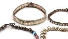 Group lot of 4 Vintage 925 sterling silver bracelets