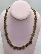 Natural rare Aventurine & Diamond Necklace.