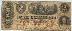 $2 Bank of Commerce Savannah Ga Jan 2 1860 Note.