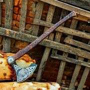 Hand-Forged Viking Axe Carbon Steel Bearded Blade