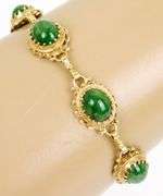 Exceptional Vintage 14K Gold Jade Bracelet
