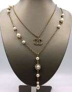 Chanel crystal and pearls coronation CC layered necklace