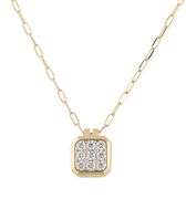 New Frederic Sage 0.47ctw Diamond Cluster Cushion Shaped Pendant Necklace in 14K