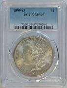 Creamy-white solid Gem BU 1899-O Morgan Silver Dollar. PCGS MS65
