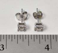 Sterling Silver Diamond Stud Earrings