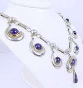 C. 1930's Mexico Sterling & Amethyst's Neckpiece