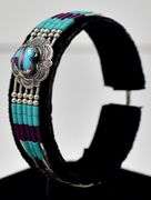 Native American Turquoise and Amethyst Gemstone Bracelet