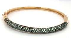 14kt Yellow gold Alexandrite pave bangle bracelet