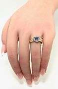 Stylish 14K Yellow Gold Triangular Tanzanite & Diamond Ring
