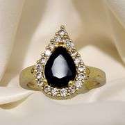 Amazing 18 Kt Gold Plate Simulated Black Diamond Jewelry Set
