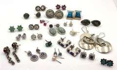 Group lot of Vintage 925 sterling silver earrings