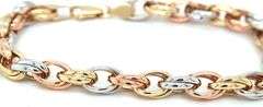 14kt Tri color gold link bracelet