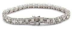 Lot of 2 925 sterling silver cubic zirconia bracelets