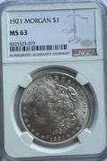 1921 NGC MS 63 Morgan Dollar.