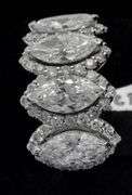 14K White Gold Marquise Cut Lab Diamond Ring