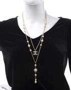 Chanel crystal and pearls coronation CC layered necklace