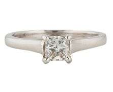 14kt White gold approximate 065ctw princess cut diamond engagement ring