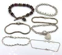 Group lot of 7 vintage 925 sterling silver bracelets