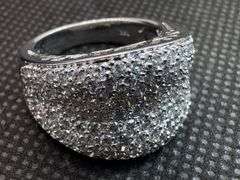 14K White Gold Diamond Cluster Ring