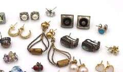Vintage 925 sterling silver group lot of earrings
