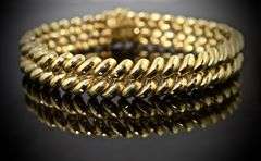 Two-Row 14K Yellow Gold San Marco Style Bracelet