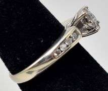 Sparkling 10K White Gold Diamond Ring