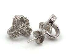 3 Pairs of 925 sterling silver diamond stud earrings