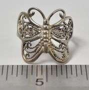 Butterfly Designed Sterling Silver Rng