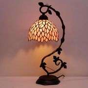 Pink Wisteria Stained Glass Table Lamp