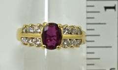 Elegant 14K Yellow Gold Oval Ruby & Diamond Ring