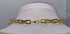 Huge 65 Gram 14 Kt Yellow Gold Plated Rolo Box  Chain Link Necklace