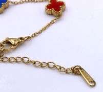 Stainless steel multi color clover bracelet