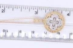 10kt Yellow Gold approximate 0.48ctw Flower Diamond Pendant on Chain