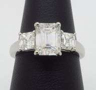 Platinum Martin Flyer Three Stone 2.21CTW Diamond Ring