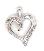 14kt White gold heart shaped diamond pendant