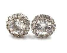 Set of 925 sterling silver crystal necklace and earrings
