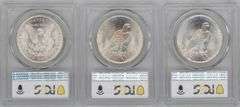 Near Gem BU 1921, 1922, & 1923 Silver Dollars. PCGS MS64
