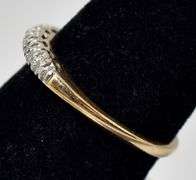Simple 10K Yellow and White God Diamond Ring