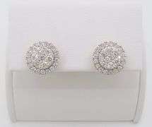 1.10CTW Diamond Cluster Stud Earrings