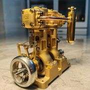 Vintage Style Twin-Cylinder Steam Engine