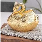 Swan Brass Sugar Bowl with Lid