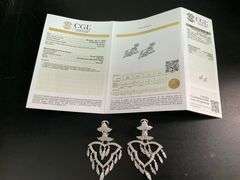 CERTIFIED  18K WHITE GOLD DIAMOND EARRINGS