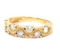 14kt Yellow gold 0.50ctw diamond wave band