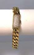 Huge 50 Gram Yellow 14 Kt Gold Plate Cuban Curb Link Bracelet