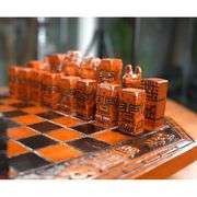 Hand-Carved Luxury Chess Set Premium Oak Wood