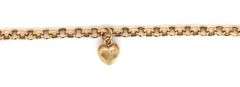 14kt Yellow gold Rolo anklet with heart charm